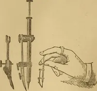 An illustration from Mechanical drawing self-taught: comprising instructions in the selection and preparation of drawing instruments. Elementary instruction in practical mechanical drawing. Together with examples in simple geometry and elementary mechanism, including screw threads, gear wheels, mechanical motions, engines and boilers (1889)
