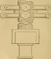 An illustration from Mechanical drawing self-taught: comprising instructions in the selection and preparation of drawing instruments, elementary instruction in practical mechanical drawing together with examples in simple geometry and elementary mechanism, including screw threads, gear wheels, mechanical motions, engines and boilers (1883)