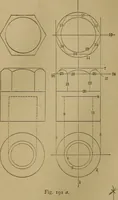 An illustration from Mechanical drawing self-taught: comprising instructions in the selection and preparation of drawing instruments. Elementary instruction in practical mechanical drawing. Together with examples in simple geometry and elementary mechanism, including screw threads, gear wheels, mechanical motions, engines and boilers (1889)