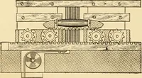 An illustration from Mechanical movements, powers and devices; a treatise describing mechanical movements and devices used in constructive and operative machinery and the mechanical arts, being practically a mechanical dictionary, commencing with a rudimentary description of the early known mechanical powers and detailing the various motions, appliances and inventions used in the mechanical arts to the present time, including a chapter on straight line movements, by Gardner D. Hiscox (1914)