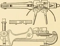 An illustration from Mechanical movements, powers and devices; a treatise describing mechanical movements and devices used in constructive and operative machinery and the mechanical arts, being practically a mechanical dictionary, commencing with a rudimentary description of the early known mechanical powers and detailing the various motions, appliances and inventions used in the mechanical arts to the present time, including a chapter on straight line movements, by Gardner D. Hiscox (1914)