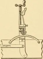 An illustration from Mechanical movements, powers and devices; a treatise describing mechanical movements and devices used in constructive and operative machinery and the mechanical arts, being practically a mechanical dictionary, commencing with a rudimentary description of the early known mechanical powers and detailing the various motions, appliances and inventions used in the mechanical arts to the present time, including a chapter on straight line movements, by Gardner D. Hiscox (1914)