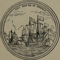 An illustration from Medals of the British navy and how they were won : with a list of those officers, who for their gallant conduct were granted honorary swords and plate by the Committee of the Patriotic Fund (1895)