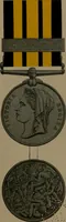 An illustration from Medals of the British navy and how they were won : with a list of those officers, who for their gallant conduct were granted honorary swords and plate by the Committee of the Patriotic Fund (1895)