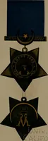 An illustration from Medals of the British navy and how they were won : with a list of those officers, who for their gallant conduct were granted honorary swords and plate by the Committee of the Patriotic Fund (1895)