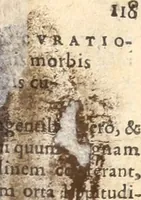 An illustration from Medicae artis principes, post Hippocratem & Galenum. Graeci Latinitate donati, Aretaeus, Ruffus Ephesius, Oribasius, Paulus Aegineta, Aëtius, Alex. Trallianus, Actuarius, Nic. Myrepsus. Latini, Corn. Celsus, Scrib. Largus, Marcell. Empiricus. Aliíque praeterea, quorum unius nomen ignoratur. Index non solùm copiosus, sed etiam ordine artificioso omnia digesta habens. Hippocr. aliquot loci cum Corn. Celsi interpretatione (1567)