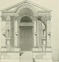 An illustration from Medieval architecture, its origins and development, with lists of monuments and bibliographies (1912)