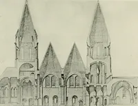 An illustration from Medieval architecture, its origins and development, with lists of monuments and bibliographies (1912)