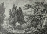 An illustration from Meister des Rokoko : acht farbige Wiedergaben nach Gemälden von Watteau, Boucher und Fragonard (1900)