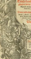 An illustration from Melitsat kai hermeneia : das ist, Onomasticvm vnd Interpretatio, oder, Aussführliche Erklerung Leonharten Thurneyssers zum Thurn ... vber etliche frembde vn[d] (bey vielen hochgelarten, die der lateinischen vnd griechischen Sprach erfahren) vnbekante Nomina, Verba, Prouerbia, Dicta, Sylben, Caracter, vnd sonst Reden, deren nicht allein in theuren Philosophi vnd Medici Aurelij, Theophrasti, Paracelsi von Hohenheim, sondern auch in anderer Authorum Schrifften hin vnd wider weitleufftig gedacht ... : das ander Theil, in welchem fast jedes Wort, mit seiner eigenen Schrifft, nach der Völcker Etymologia oder eigenen Art vnd Weis zureden beschrieben worden ist (1583)