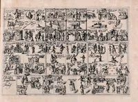 An illustration from Memoriale codicis Justinianei, authenticarum seu novellarum & consuetudinum feudorum : quo istorum librorum tituli omnes ac singuli, itemq[ue] leges à J. Gothofredo collectae, emblematibus & imaginibus ita efficta exhibentur, ut unà cum titulorum materiis eorumquoq[ue] numeri memoriâ facilè accipi, probè teneri ac promptè & sine cunctatione reddi qveant (1674)