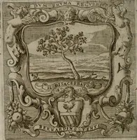 An illustration from Memorie, imprese, e ritratti de' signori Accademici Gelati de Bologna (1672)