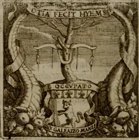 An illustration from Memorie, imprese, e ritratti de' signori Accademici Gelati de Bologna (1672)