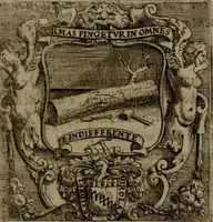 An illustration from Memorie, imprese, e ritratti de' signori Accademici Gelati de Bologna (1672)