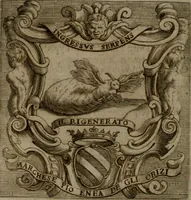 An illustration from Memorie, imprese, e ritratti de' signori Accademici Gelati de Bologna (1672)