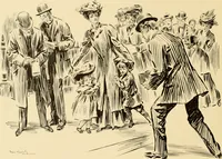 An illustration from Men, women and mirth ... (1909)