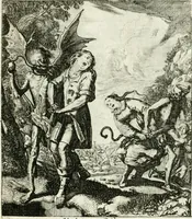 An illustration from Die menschliche Sterblichkeit unter dem Titel Todten-Tanz, in LXI. Original-Kupfern (1759)