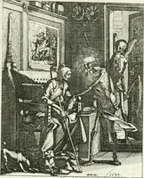 Picture 63 of 92 from Die menschliche Sterblichkeit unter dem Titel Todten-Tanz, in LXI. Original-Kupfern (1759), leaf 106