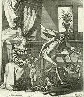 Picture 66 of 92 from Die menschliche Sterblichkeit unter dem Titel Todten-Tanz, in LXI. Original-Kupfern (1759), leaf 110