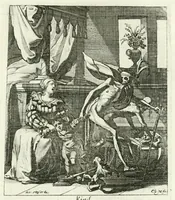 Picture 67 of 92 from Die menschliche Sterblichkeit unter dem Titel Todten-Tanz, in LXI. Original-Kupfern (1759), leaf 111
