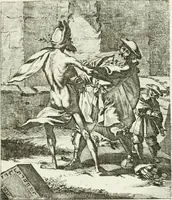 An illustration from Die menschliche Sterblichkeit unter dem Titel Todten-Tanz, in LXI. Original-Kupfern (1759)