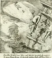 An illustration from Die menschliche Sterblichkeit unter dem Titel Todten-Tanz, in LXI. Original-Kupfern (1759)