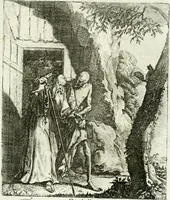 An illustration from Die menschliche Sterblichkeit unter dem Titel Todten-Tanz, in LXI. Original-Kupfern (1759)