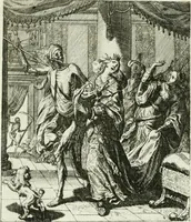 An illustration from Die menschliche Sterblichkeit unter dem Titel Todten-Tanz, in LXI. Original-Kupfern (1759)