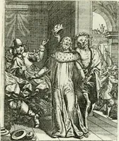 An illustration from Die menschliche Sterblichkeit unter dem Titel Todten-Tanz, in LXI. Original-Kupfern (1759)
