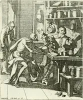 An illustration from Die menschliche Sterblichkeit unter dem Titel Todten-Tanz, in LXI. Original-Kupfern (1759)