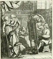 An illustration from Die menschliche Sterblichkeit unter dem Titel Todten-Tanz, in LXI. Original-Kupfern (1759)