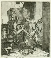 Picture 56 of 92 from Die menschliche Sterblichkeit unter dem Titel Todten-Tanz, in LXI. Original-Kupfern (1759), leaf 97