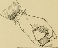 An illustration from Mental development and manual training combined, taking up the one stitch dropped in sewing by drills to sound-singing (1899)