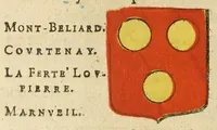 An illustration from Mercure armorial : enseignant les principes & elemens du blazon des armoires, selon l'ordre & les termes qui se practiquent en cette science : enrichy & augmente d'un grand nombre de figures enluminees de couleurs propres pour l'intelligence du livre : ouure curieux & necessaire pour introduire la noblesse dans la cognoissance des armes (1652)