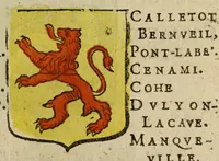 An illustration from Mercure armorial : enseignant les principes & elemens du blazon des armoires, selon l'ordre & les termes qui se practiquent en cette science : enrichy & augmente d'un grand nombre de figures enluminees de couleurs propres pour l'intelligence du livre : ouure curieux & necessaire pour introduire la noblesse dans la cognoissance des armes (1652)