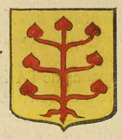 An illustration from Mercure armorial : enseignant les principes & elemens du blazon des armoires, selon l'ordre & les termes qui se practiquent en cette science : enrichy & augmente d'un grand nombre de figures enluminees de couleurs propres pour l'intelligence du livre : ouure curieux & necessaire pour introduire la noblesse dans la cognoissance des armes (1652)
