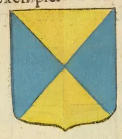 Picture 8 of 51 from Mercure armorial : enseignant les principes & elemens du blazon des armoires, selon l'ordre & les termes qui se practiquent en cette science : enrichy & augmente d'un grand nombre de figures enluminees de couleurs propres pour l'intelligence du livre : ouure curieux & necessaire pour introduire la noblesse dans la cognoissance des armes (1652), leaf 46