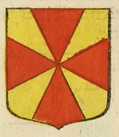 Picture 9 of 51 from Mercure armorial : enseignant les principes & elemens du blazon des armoires, selon l'ordre & les termes qui se practiquent en cette science : enrichy & augmente d'un grand nombre de figures enluminees de couleurs propres pour l'intelligence du livre : ouure curieux & necessaire pour introduire la noblesse dans la cognoissance des armes (1652), leaf 48