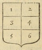An illustration from Mercure armorial : enseignant les principes & elemens du blazon des armoires, selon l'ordre & les termes qui se practiquent en cette science : enrichy & augmente d'un grand nombre de figures enluminees de couleurs propres pour l'intelligence du livre : ouure curieux & necessaire pour introduire la noblesse dans la cognoissance des armes (1652)