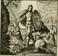 An illustration from Mercurialis, of, Winter-groen : dat is, Aangename en vermaakelyke geschiedenissen en gedichten, waarin verscheide zedelyke leerstukken. En een zeer ryke voorraad van Bybelsche concepten gevonden worden, voor alle bedroefde en vrolyke gemoederen, leeraars, predikers, en geestelyke persoonen; als mede voor alle byzondere leezers tot een voordeelig tydverdryf, namelyk, om vrolyk te leven en blymoedig te sterven (1763)