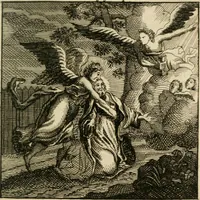 An illustration from Mercurialis, of, Winter-groen : dat is, Aangename en vermaakelyke geschiedenissen en gedichten, waarin verscheide zedelyke leerstukken. En een zeer ryke voorraad van Bybelsche concepten gevonden worden, voor alle bedroefde en vrolyke gemoederen, leeraars, predikers, en geestelyke persoonen; als mede voor alle byzondere leezers tot een voordeelig tydverdryf, namelyk, om vrolyk te leven en blymoedig te sterven (1763)