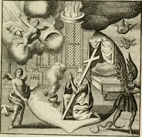 An illustration from Mercurialis, of, Winter-groen : dat is, Aangename en vermaakelyke geschiedenissen en gedichten, waarin verscheide zedelyke leerstukken. En een zeer ryke voorraad van Bybelsche concepten gevonden worden, voor alle bedroefde en vrolyke gemoederen, leeraars, predikers, en geestelyke persoonen; als mede voor alle byzondere leezers tot een voordeelig tydverdryf, namelyk, om vrolyk te leven en blymoedig te sterven (1763)
