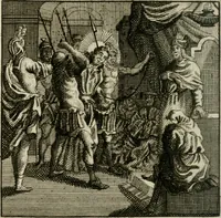 An illustration from Mercurialis, of, Winter-groen : dat is, Aangename en vermaakelyke geschiedenissen en gedichten, waarin verscheide zedelyke leerstukken. En een zeer ryke voorraad van Bybelsche concepten gevonden worden, voor alle bedroefde en vrolyke gemoederen, leeraars, predikers, en geestelyke persoonen; als mede voor alle byzondere leezers tot een voordeelig tydverdryf, namelyk, om vrolyk te leven en blymoedig te sterven (1763)