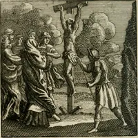 An illustration from Mercurialis, of, Winter-groen : dat is, Aangename en vermaakelyke geschiedenissen en gedichten, waarin verscheide zedelyke leerstukken. En een zeer ryke voorraad van Bybelsche concepten gevonden worden, voor alle bedroefde en vrolyke gemoederen, leeraars, predikers, en geestelyke persoonen; als mede voor alle byzondere leezers tot een voordeelig tydverdryf, namelyk, om vrolyk te leven en blymoedig te sterven (1763)