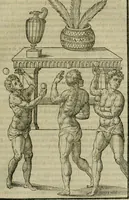 An illustration from Hieronymi Mercvrialis De arte gymnastica libri sex : in quibus exercitationum omnium vetustarum genera, loca, modi, facultates, & quidquid deniq. ad corporis humani exercitationes pertinet, diligenter explicatur .. (1573)