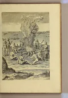 An illustration from Merueilleux et estrange rapport, toutesfois fidele, des commoditez qui se trouuent en Virginia, des facons des naturels habitans d'icelle, laquelle a esté nouuellement descouuerte par les Anglois que Mesire [sic] Richard Greinuile cheualier y mena en colonie lan.1585. : a la charge principale de Messire Walter Raleigh cheualier surintendant des Mines d'Estain, fauorisé par la royne d'Angleterre, et autorisé par ses lettres patentes. (1590)