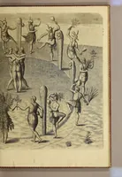 An illustration from Merueilleux et estrange rapport, toutesfois fidele, des commoditez qui se trouuent en Virginia, des facons des naturels habitans d'icelle, laquelle a esté nouuellement descouuerte par les Anglois que Mesire [sic] Richard Greinuile cheualier y mena en colonie lan.1585. : a la charge principale de Messire Walter Raleigh cheualier surintendant des Mines d'Estain, fauorisé par la royne d'Angleterre, et autorisé par ses lettres patentes. (1590)