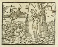 An illustration from Metamorphoses Ovidii : argvmentis quidem soluta oratione, enarrationibus autem & allegoriis elegiaco versu accuratissimè expositae, summaq[ue] diligentia ac studio illustratae (1583)