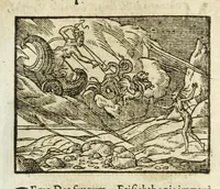 Picture 21 of 35 from Metamorphoses Ovidii : argvmentis quidem soluta oratione, enarrationibus autem & allegoriis elegiaco versu accuratissimè expositae, summaq[ue] diligentia ac studio illustratae (1583), leaf 227