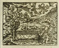Picture 25 of 35 from Metamorphoses Ovidii : argvmentis quidem soluta oratione, enarrationibus autem & allegoriis elegiaco versu accuratissimè expositae, summaq[ue] diligentia ac studio illustratae (1583), leaf 265